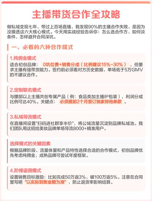 直播带货合作谈判指南：掌握核心技能，从定位到佣金全解析