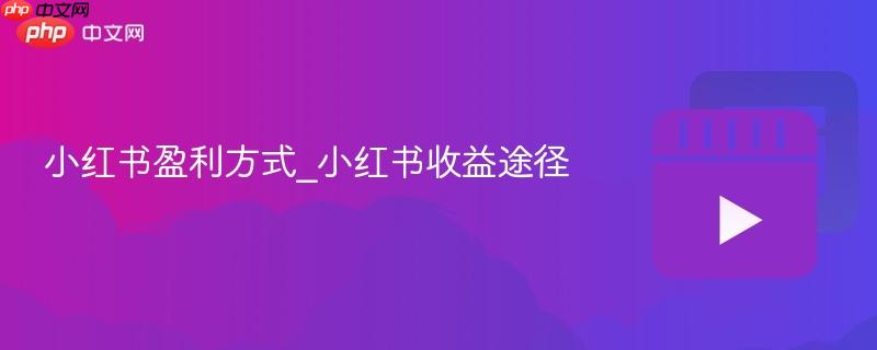 小红书盈利方式_电商带货闭环机制_如何在小红书带货